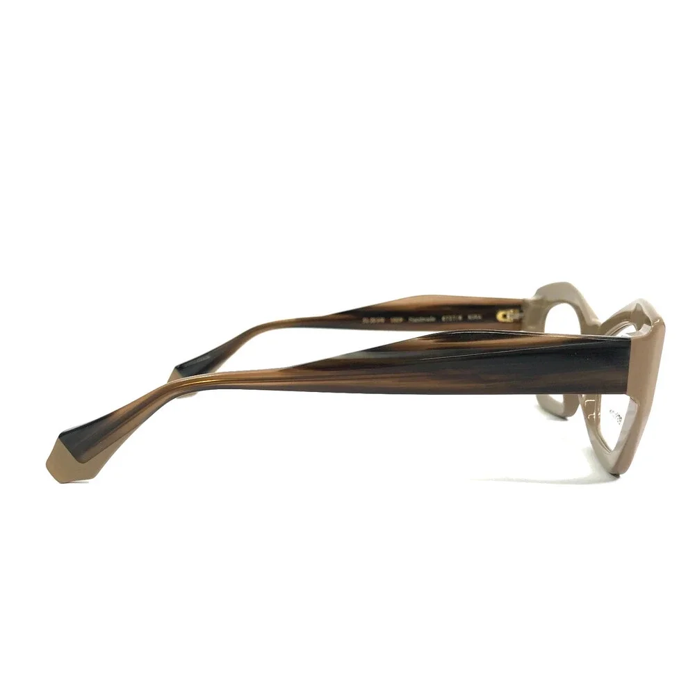 Gigi Studios Eyeglasses Frame KIRA 6727/8 Beige Brown Horn Full Rim 51-20-140